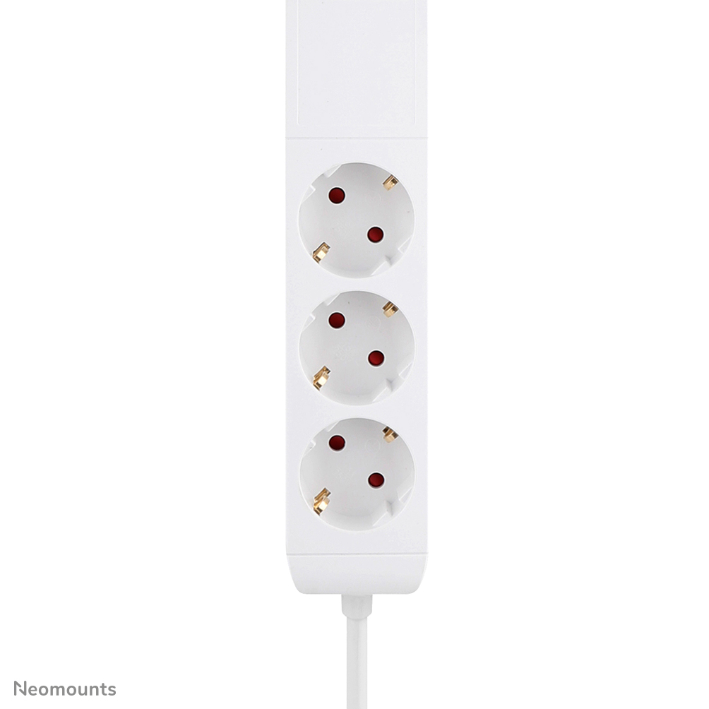 Neomounts DS22-840WH6 Tischsteckdose mit Klemme und USB-C- und USB-A-Anschlüssen - Schnellladung